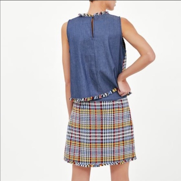 Zara tweed denim skirt - Picture 3 of 3